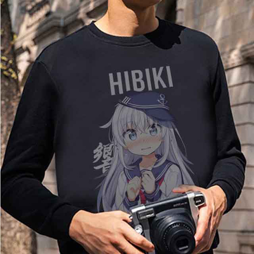 Kaos Tangan Panjang Hibiki KanColle Tshirt Casual 100% Cotton Kombed 30s