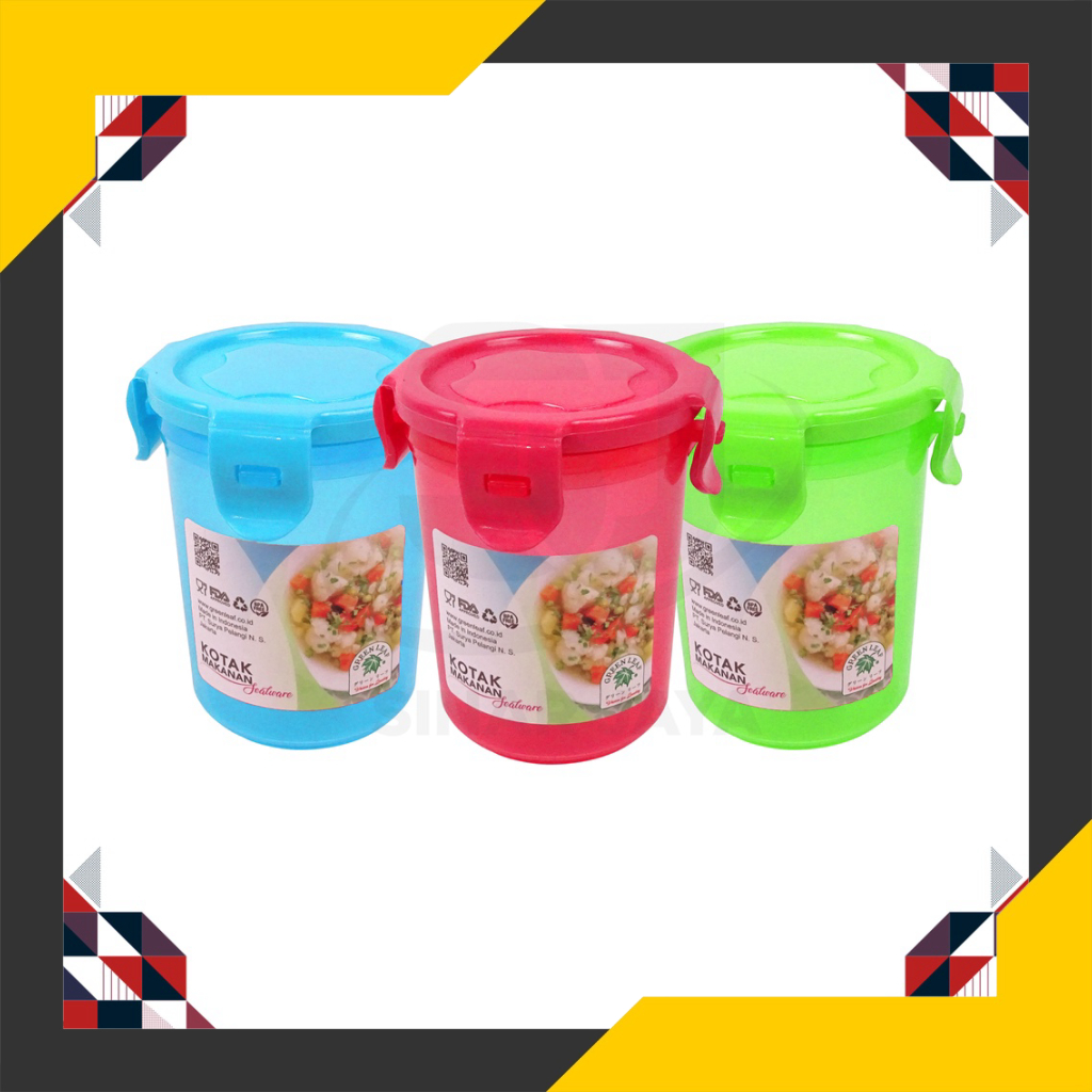 Terbaru Toples Serbaguna/Toples Plastik Cantik/Tepak Roti Lock 7172 Green Leaf Murah