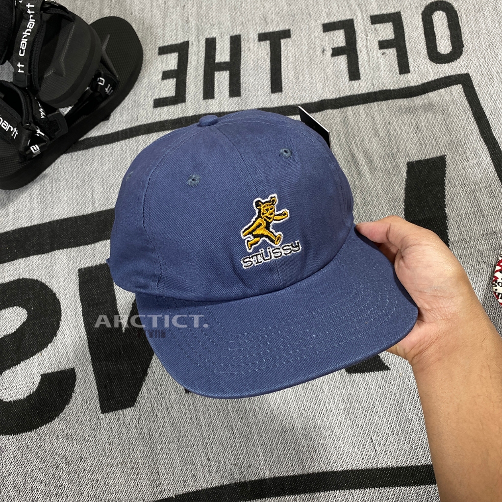 STUSSY BEAR STARAPBACK CAP HAT - NAVY | KAOS STUSSY