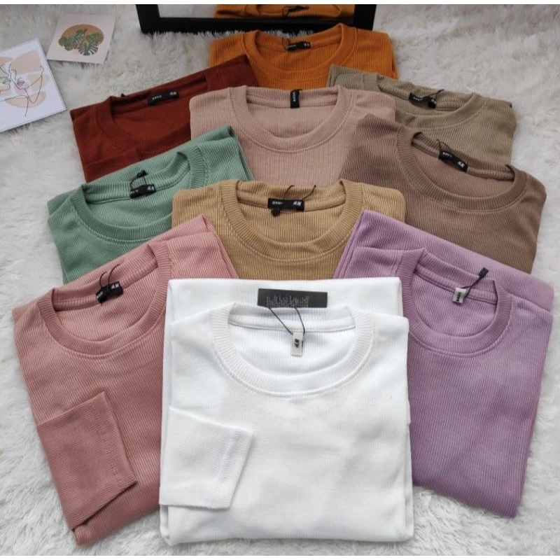 KAOS RIB LENGAN PANJANG / KAOS RIB PREMIUM TEBAL / KAOS RIB PREMIUM
