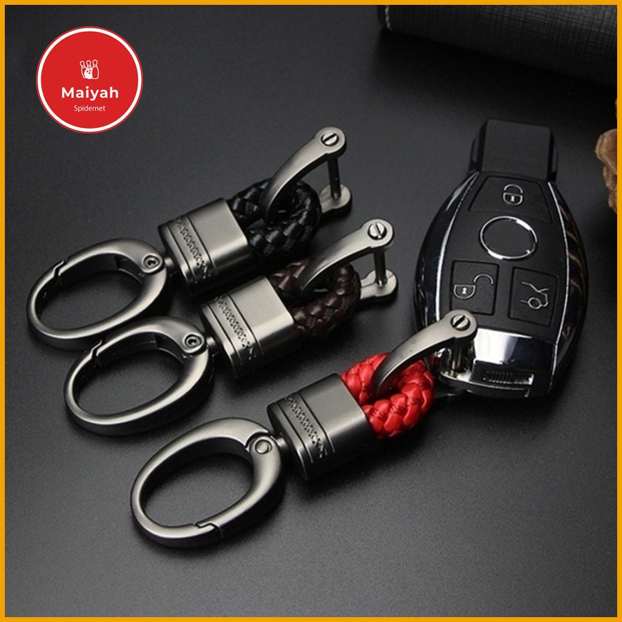 Gantungan Kunci Mobil Motor Rumah Premium Key Chain Tali Kulit Alloy gatungan kuci carabiner karabin