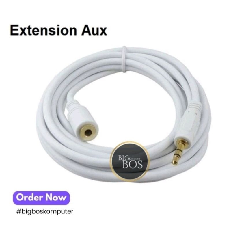 KABEL AUDIO EXTENSION M-F 5 METER PUTIH