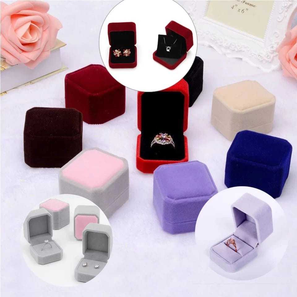 Kotak cincin box cincin kotak perhiasan bludru mewah