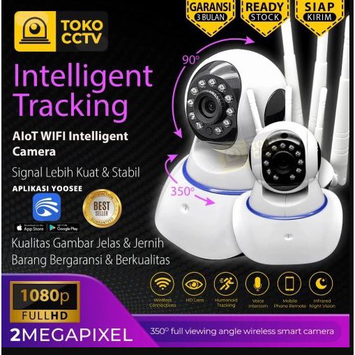 Bisa COD CCTV IP Cam Wifi 3 Antena YOOSEE 1080p HD IP Camera Wireless 360° View Night Vision Infrare