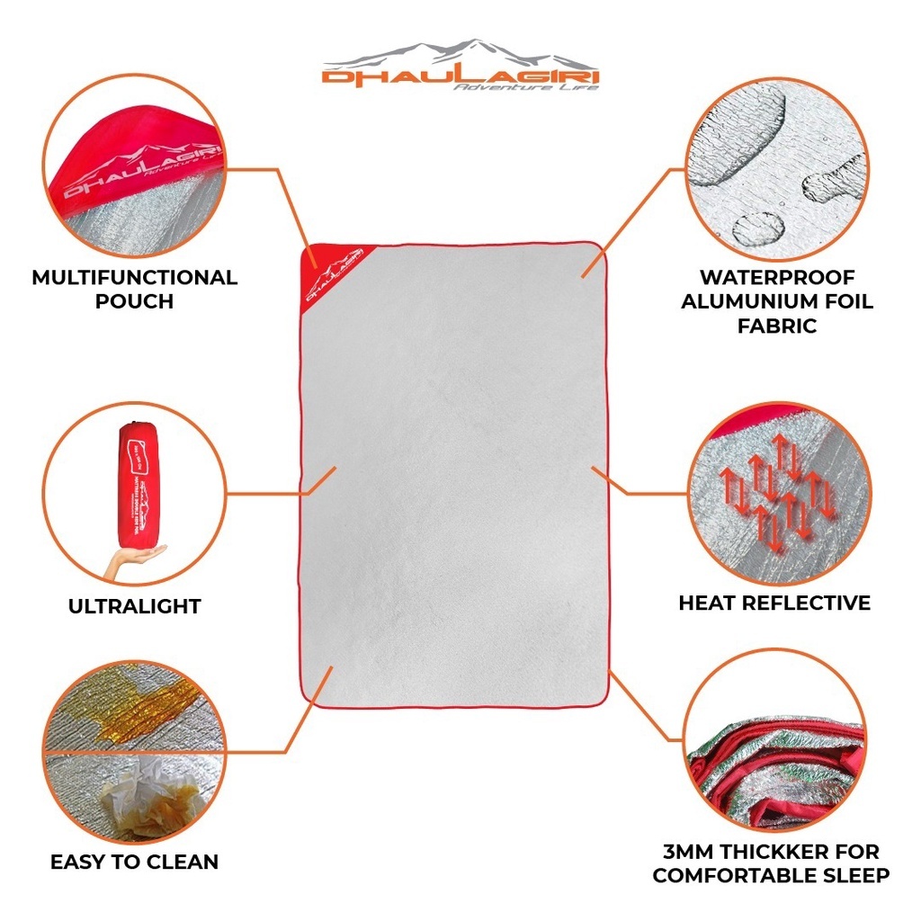 Matras Foil Double Side Dhaulagiri Foil Mattress 150 Cm X 200 Cm
