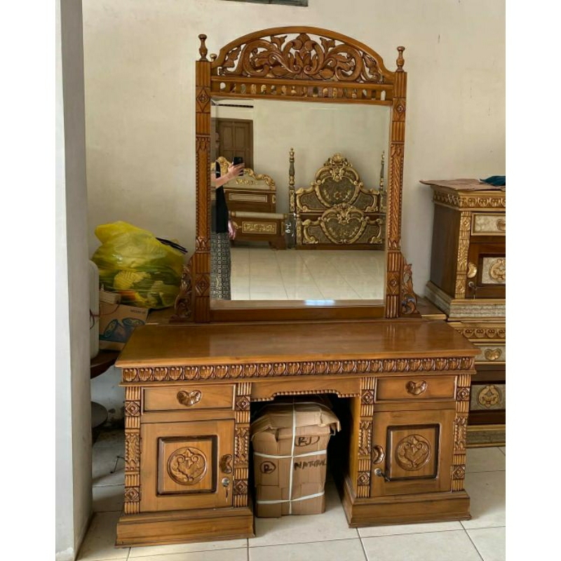 Tolet Meja Rias Kayu Jati / Tolet Kayu Jati / Meja Rias Kayu Jati / Meja Rias Murah / Promo Meja Ria