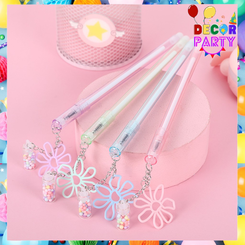 

DP Pulpen Lucu Aesthetic Pen Pena Gel Bolpen Unik warna pastel Pena Gantungan Botol Bunga Fancy cute Bola Salju Warna Warni Alat Tulis Kantor