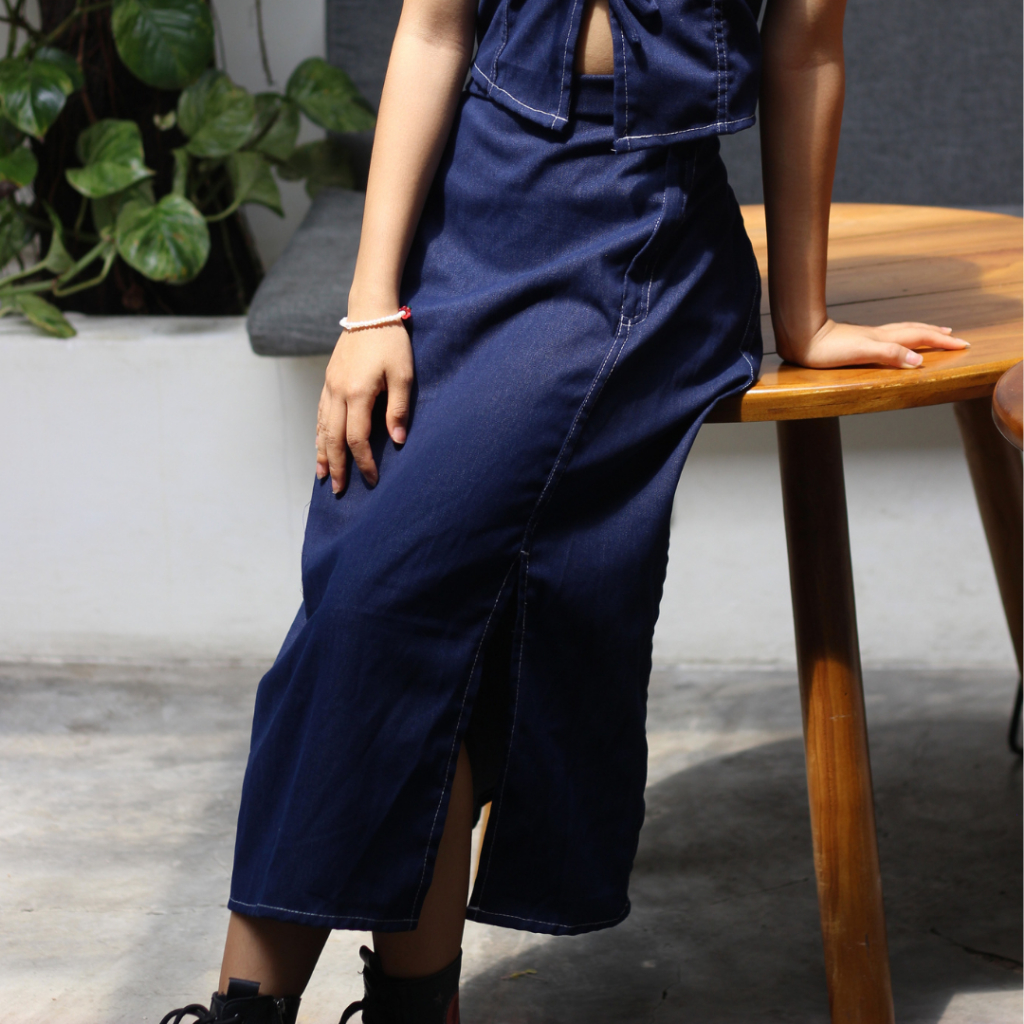 Zenith Midi Skirt - Rok / Skirt Midi Denim Korean Style