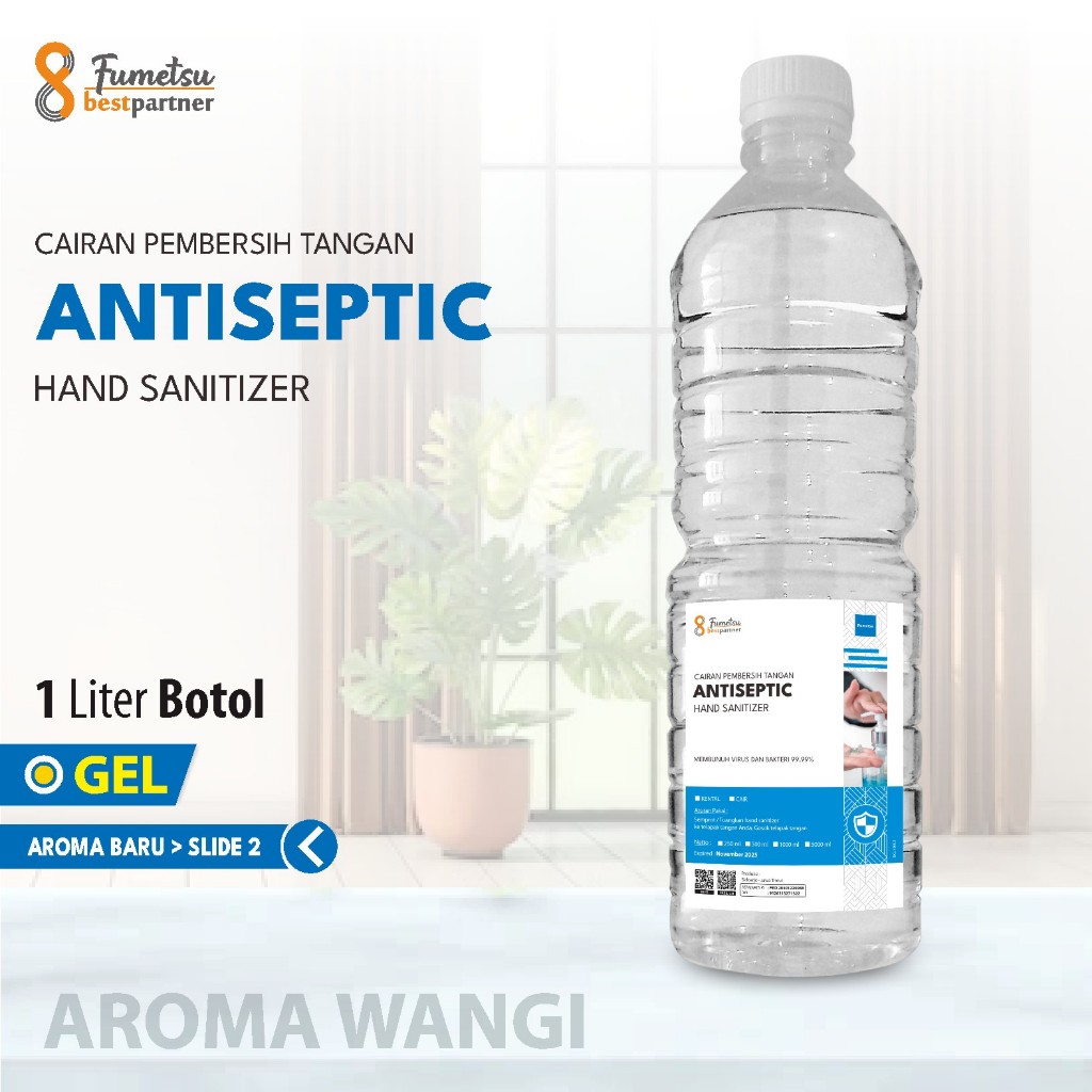 Hand Sanitizer Gel Aroma Wangi Segar Kemasan 1 LIter / Hand sanitizer Liquid Refiil  1 Liter Pet