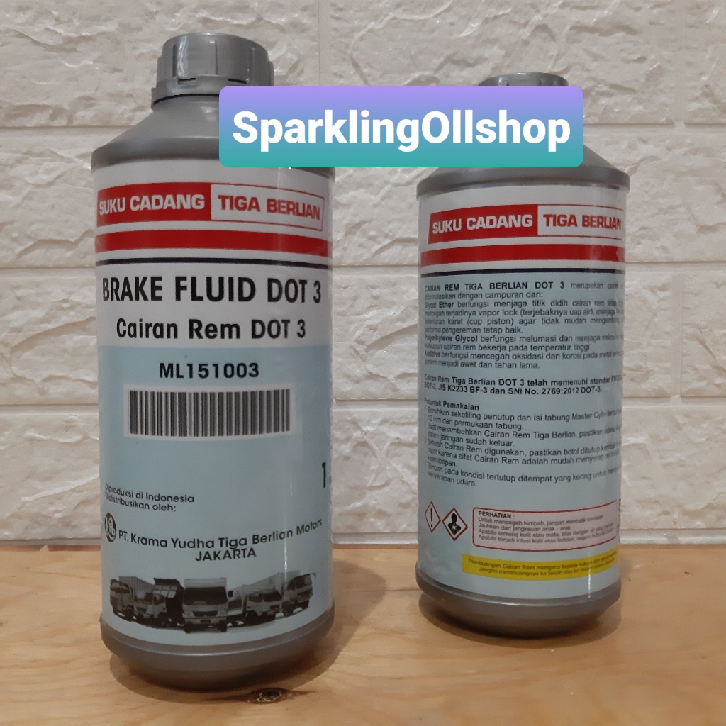 Minyak Rem Mitsubishi KTB Tiga Berlian Brake Fluid DOT-3 - 1liter ASLI