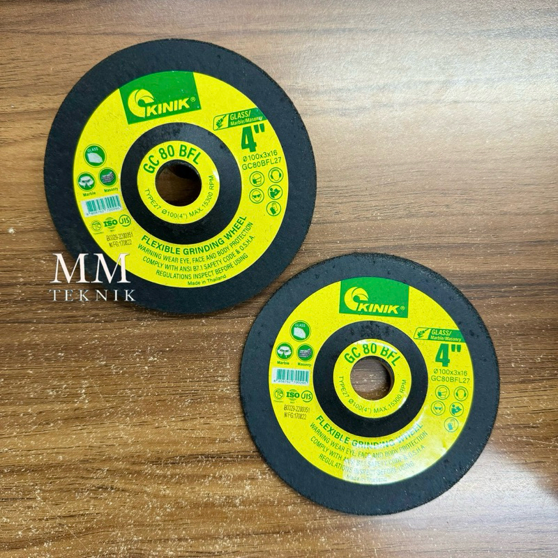 GC80 Batu Gerinda Flexible Asah Poles Kaca Batu Granite Batu Kinik 4 Inch