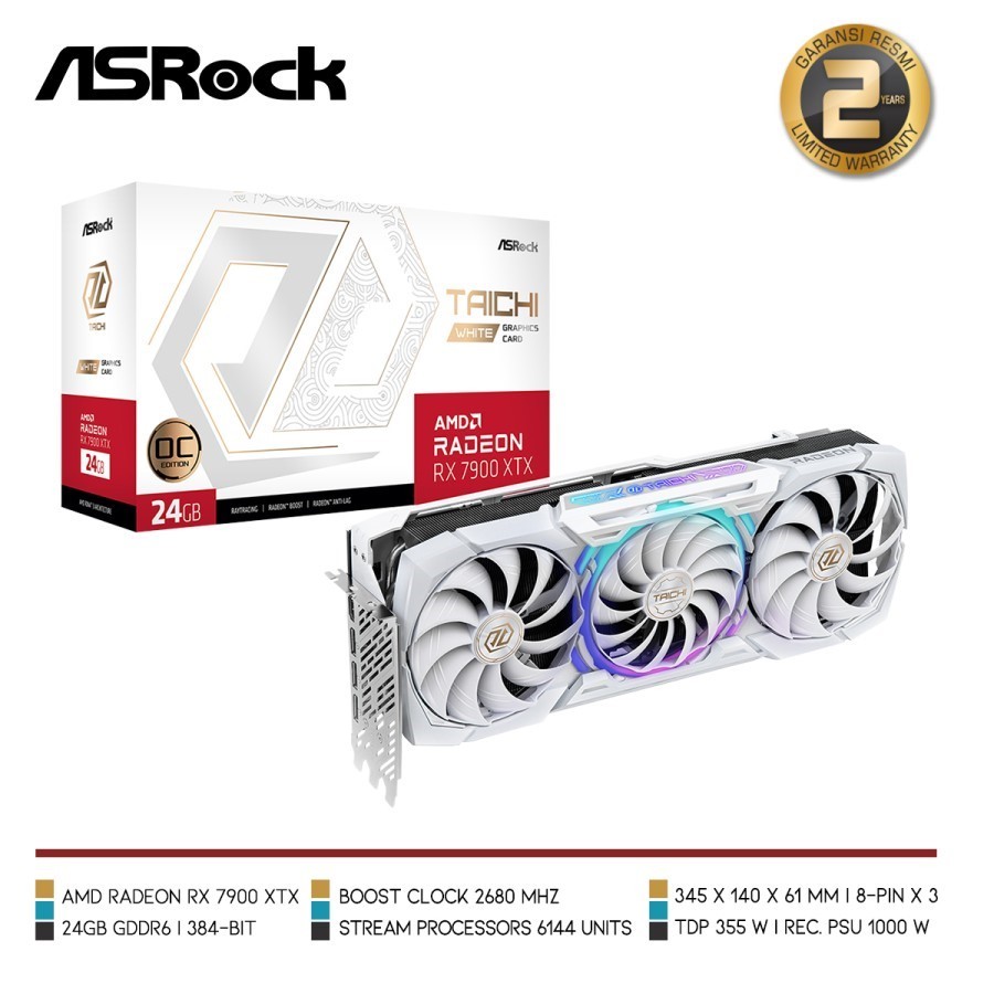 ASROCK AMD Radeon RX 7900 XTX Taichi White 24GB OC - VGA Card
