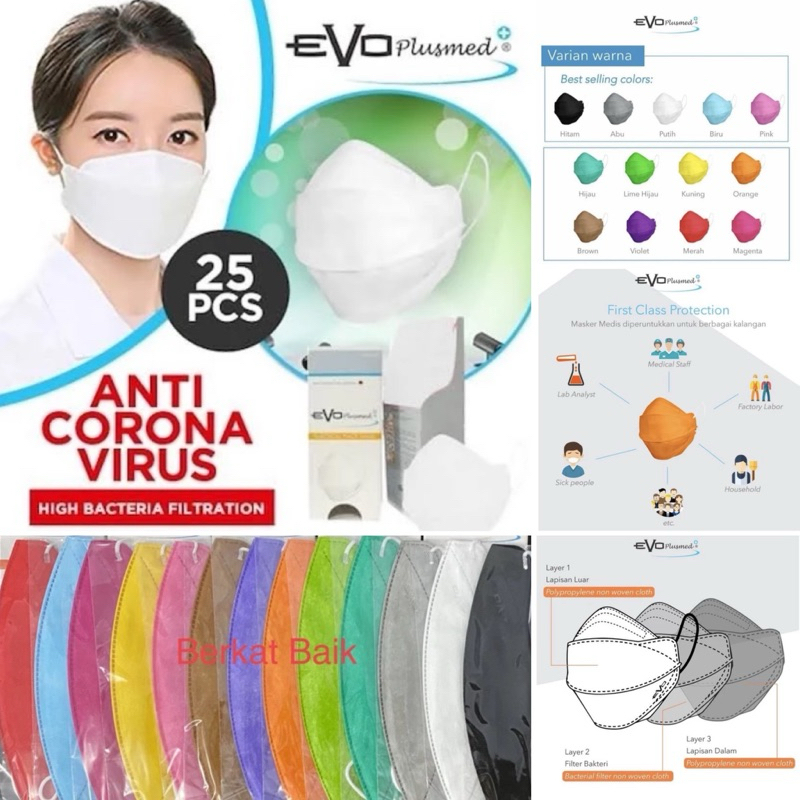 Evo PlusMed Masker 4D Medis isi 25 pcs / Box