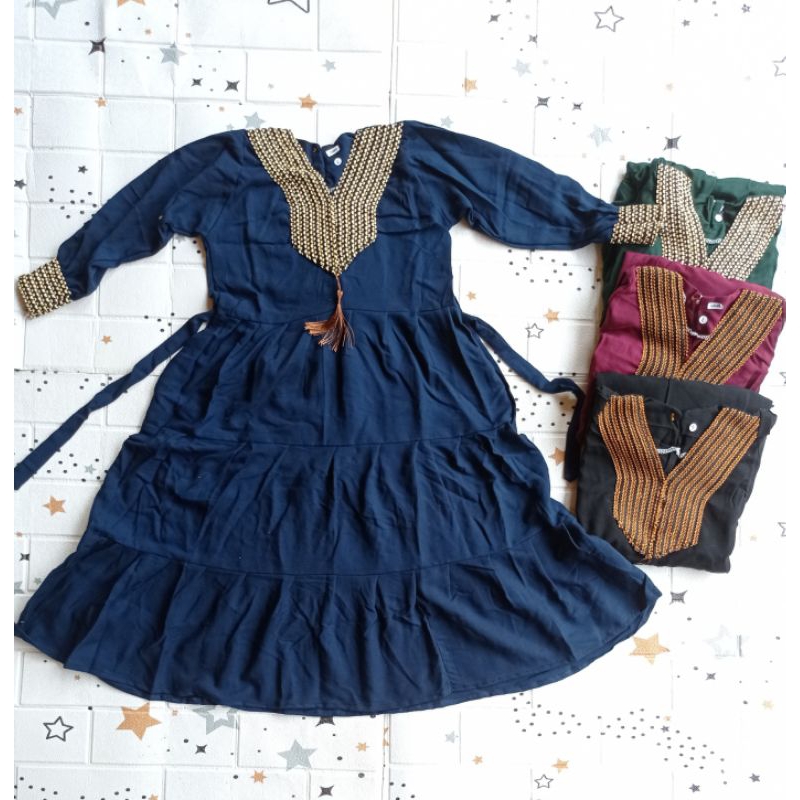 Gamis sultan anak perempuan abaya anak terbaru baju muslim anak cewek usia 1-10 tahun