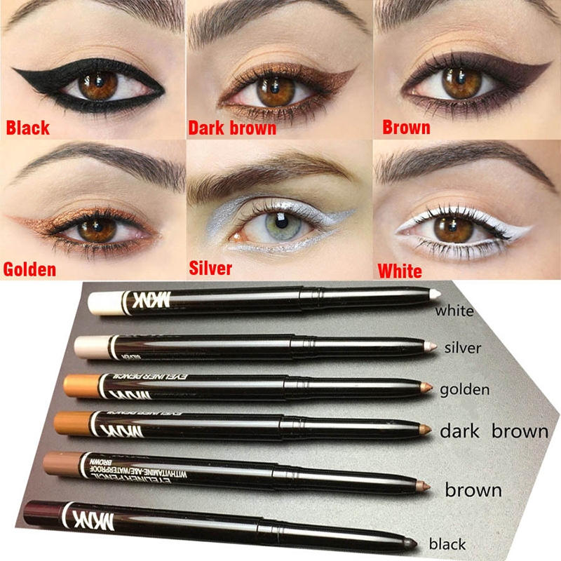 COD⭐MKNK Eyeliner Waterproof Long Lasting 24 Jam Dnm Eyeliner Tahan Air Big Eye Eyeliner Putih Eyeli