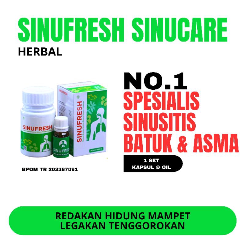 Obat Sinusitis Menahun Paling Ampuh Sinufresh Herbal Kapsul BPOM - Sinufresh Sinucare Obat Polip Hid