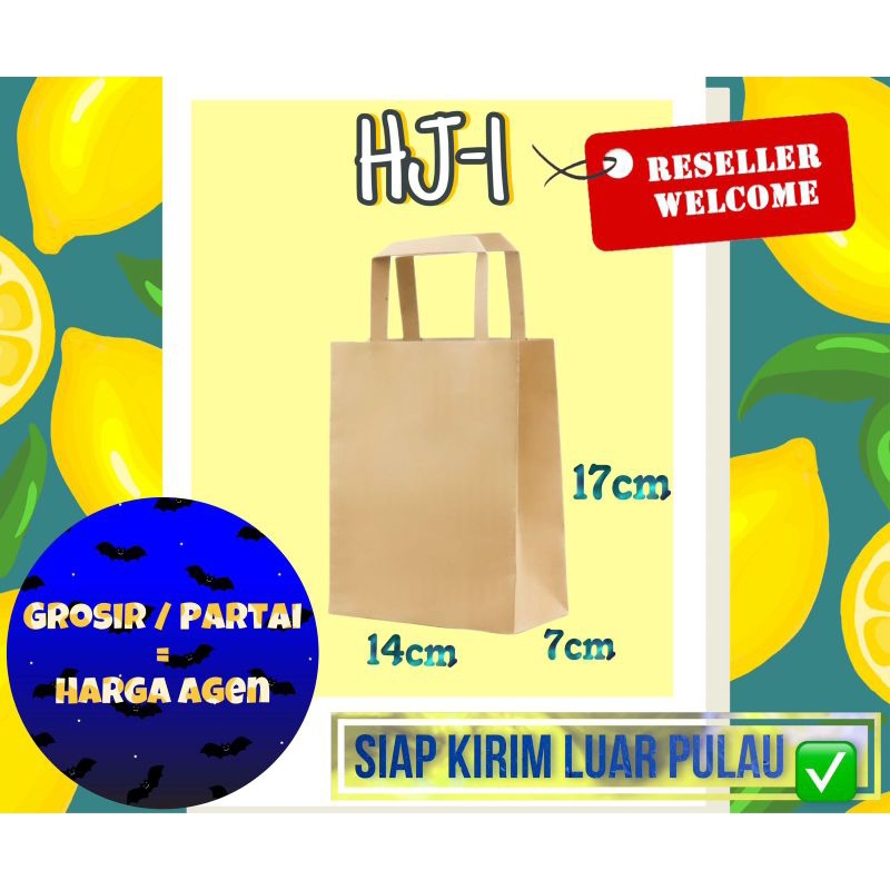 

paperbag HJ 1 / TAS KERTAS SOUVENIR 14X7X17/ MINIMAL ORDER 12PCS DAN KELIPATAN