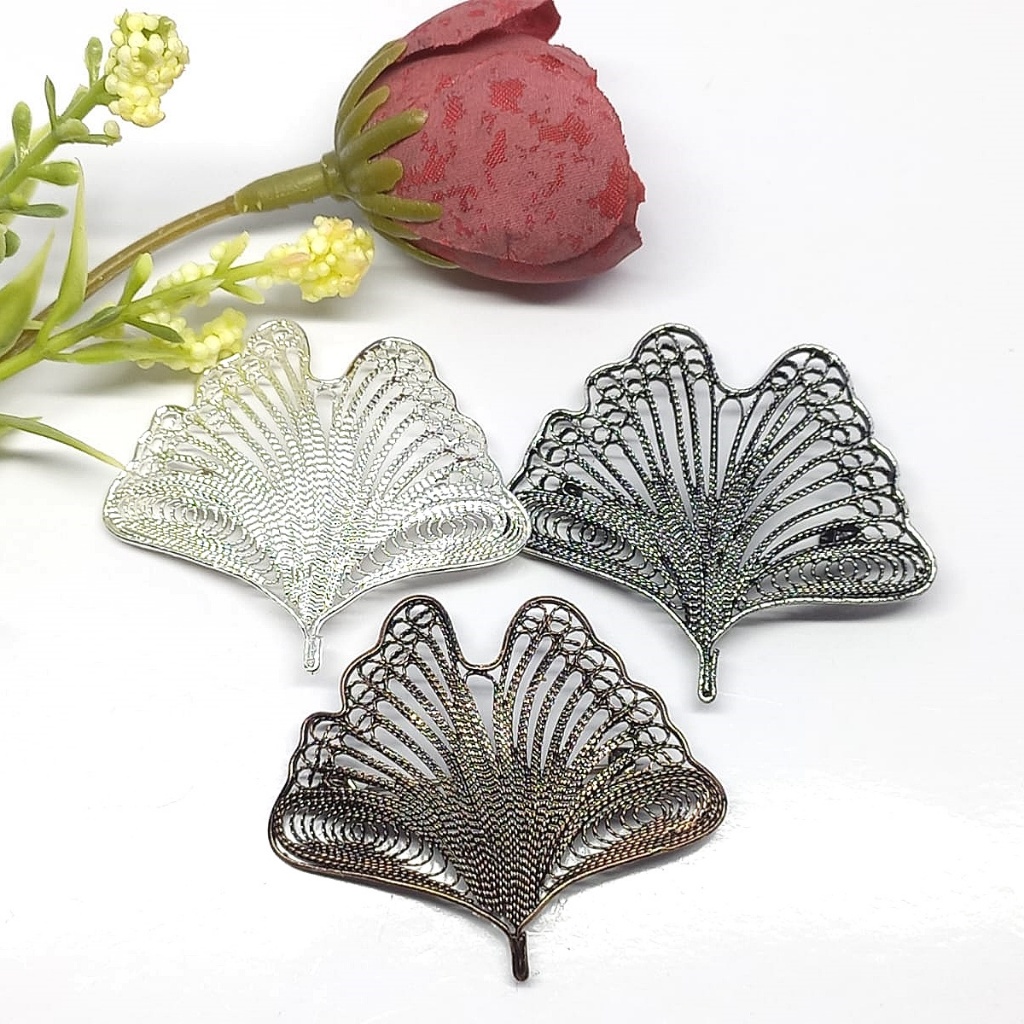 Bros Filigree Kebaya Jilbab Handmade Tembaga Krom Perak Asli Kotagede ID001