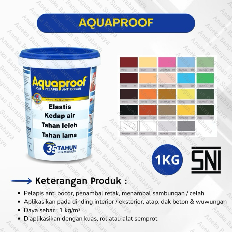 AQUAPROOF 1 KG READY Cat tembok pelapis ANTI BOCOR waterproof dinding interior exterior 1kg