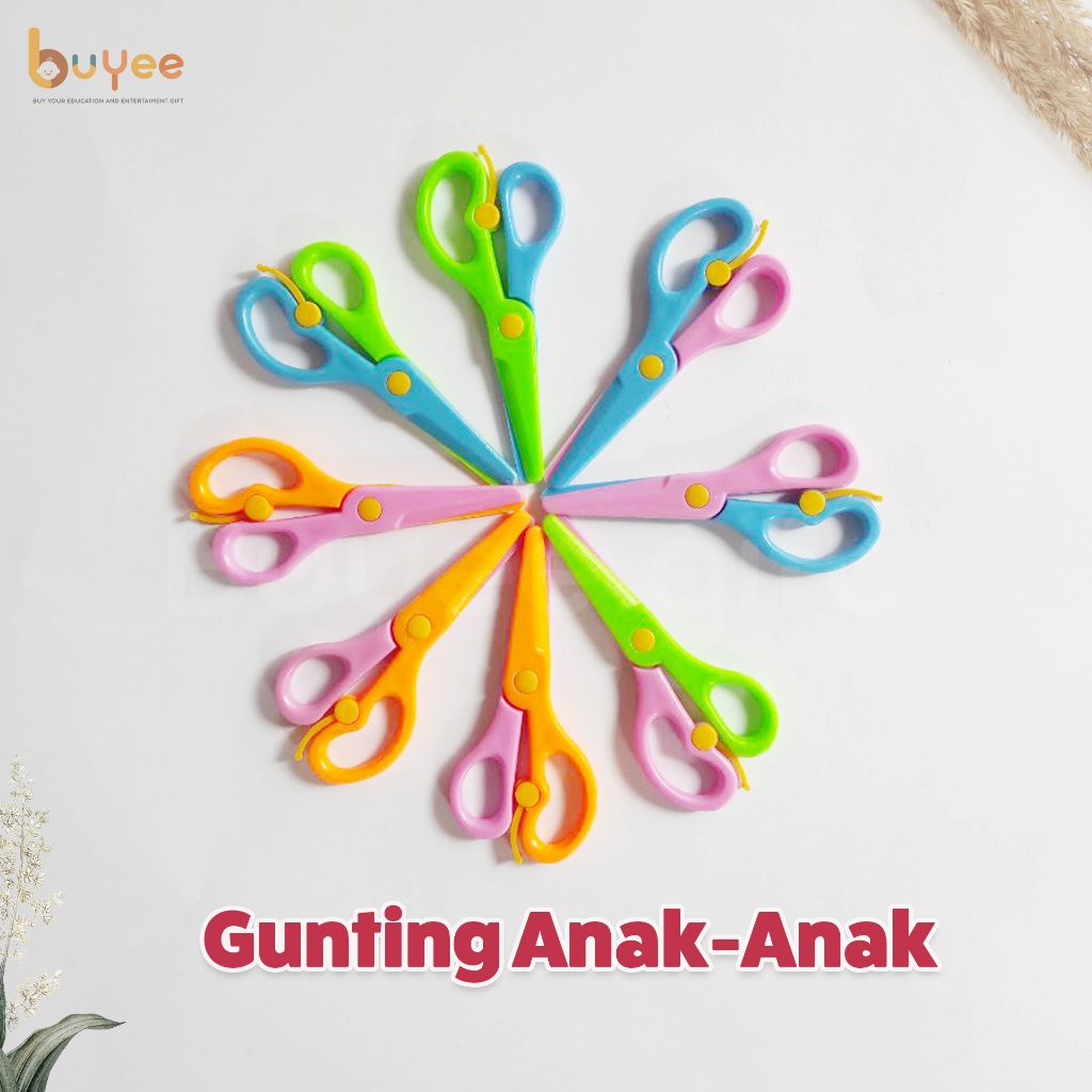 

BUYEE GIFT - Gunting Kertas Anak | Digunakan Untuk Worksheet Cut and Glue | Gunting Kertas Warna Warni