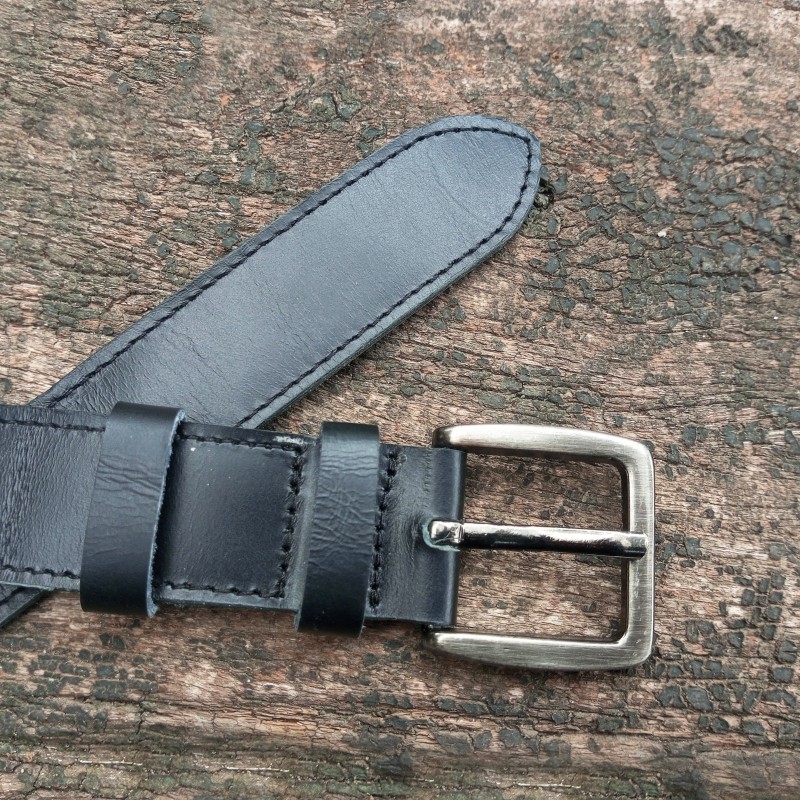 Sabuk Pria Kulit Asli Sapi Pull Up Hitam Ukuran 3,5 cm - Ikat Pinggang