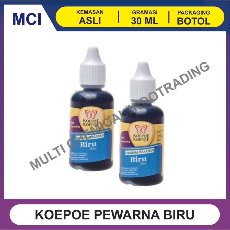 

PEWARNA MAKANAN MINUMAN KOEPOE KUPU KUPU - BIRU 30 ML - 1 DUS 144 PCS