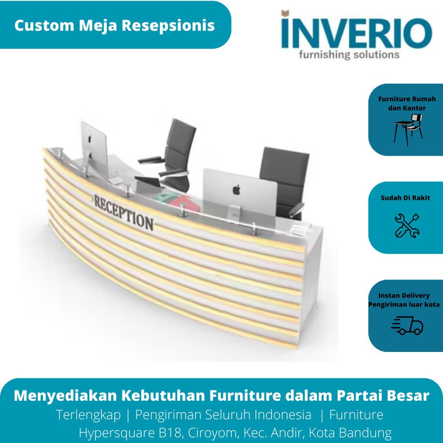 Custom Meja Resepsionis Inverio