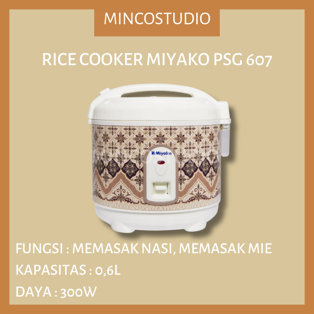RICE COOKER PSG 607 BATIK 0,63L / RICE COOKER KECIL / RICE COOKER MIYAKO BATIK / PENANAK NASI MIYAKO