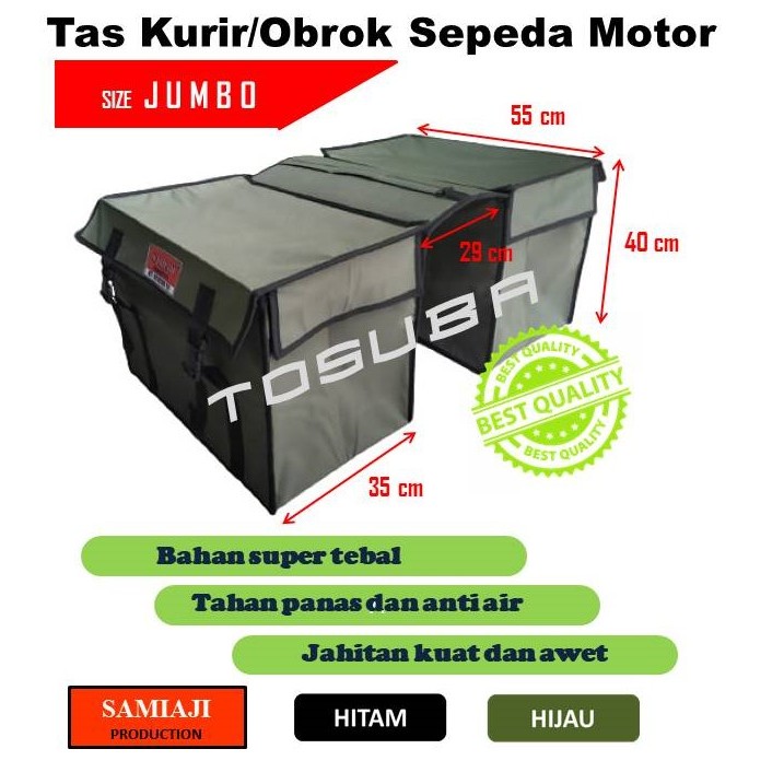 Tas Kurir Motor/ Obrok/ Pos/ Rengkek/ Srandul/ Tas Sales/ Tas Paket/ Box Motor Ukuran Jumbo (SAMIAJI