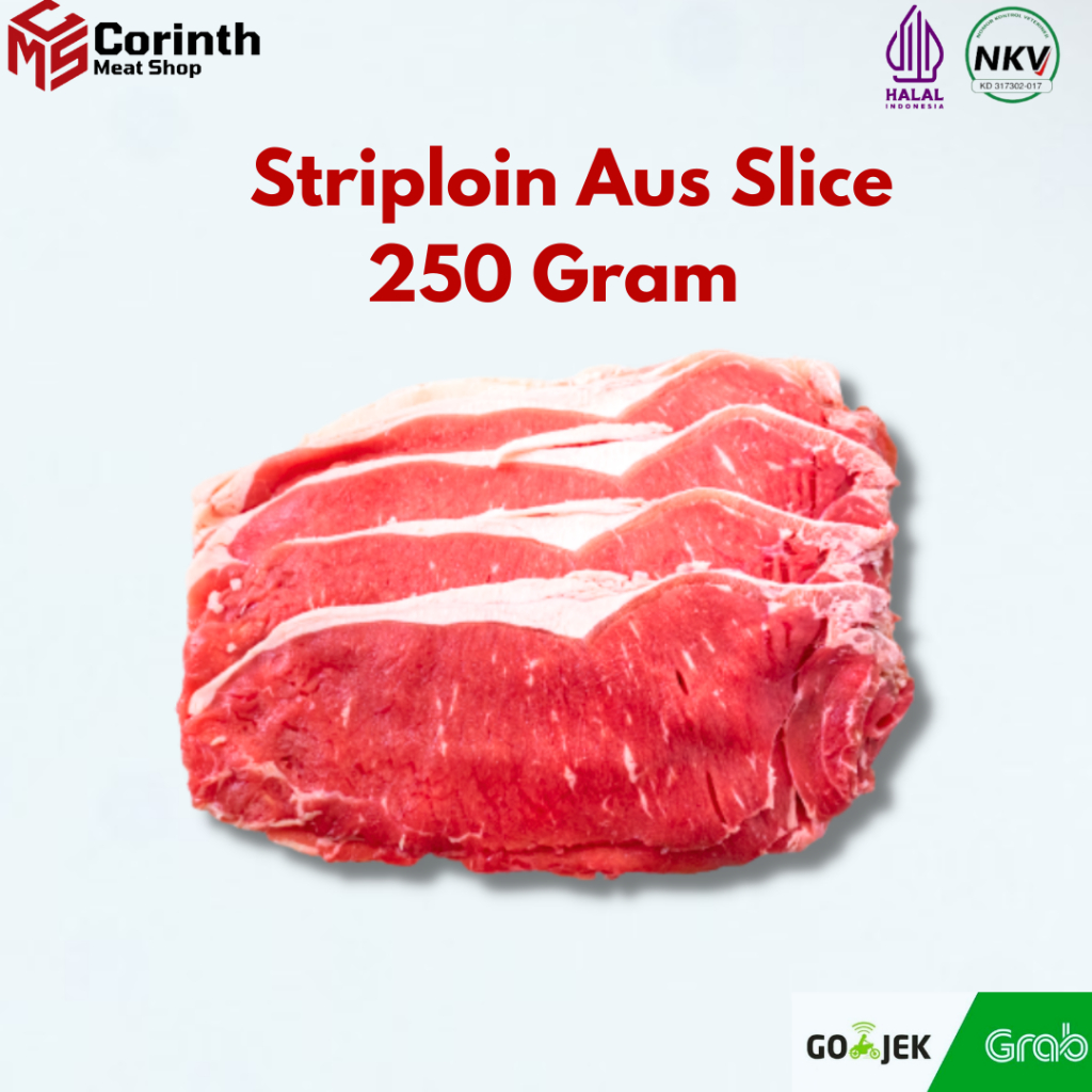 

STRIPLOIN SLICE IMPORT AUS @250 GRAM/ SIRLOIN IMPOR AUSTRALIA / DAGING SAPI HAS LUAR / SHABU SHABU / SUKIYAKI