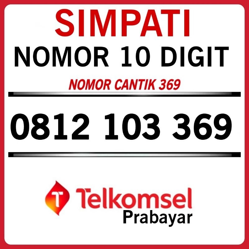 NOMOR CANTIK SIMPATI 10 DIGIT 369