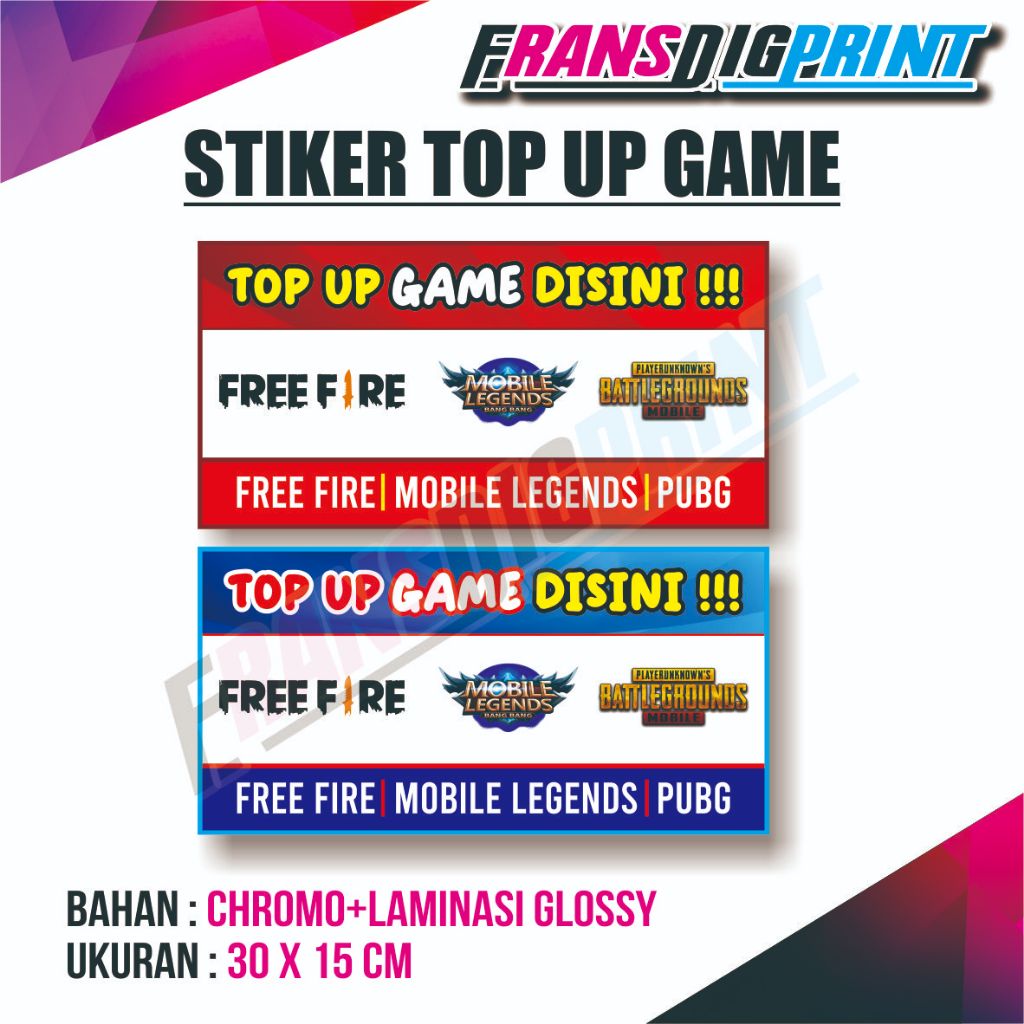 

STIKER TOP UP GAME , STIKER TOP UP KONTER