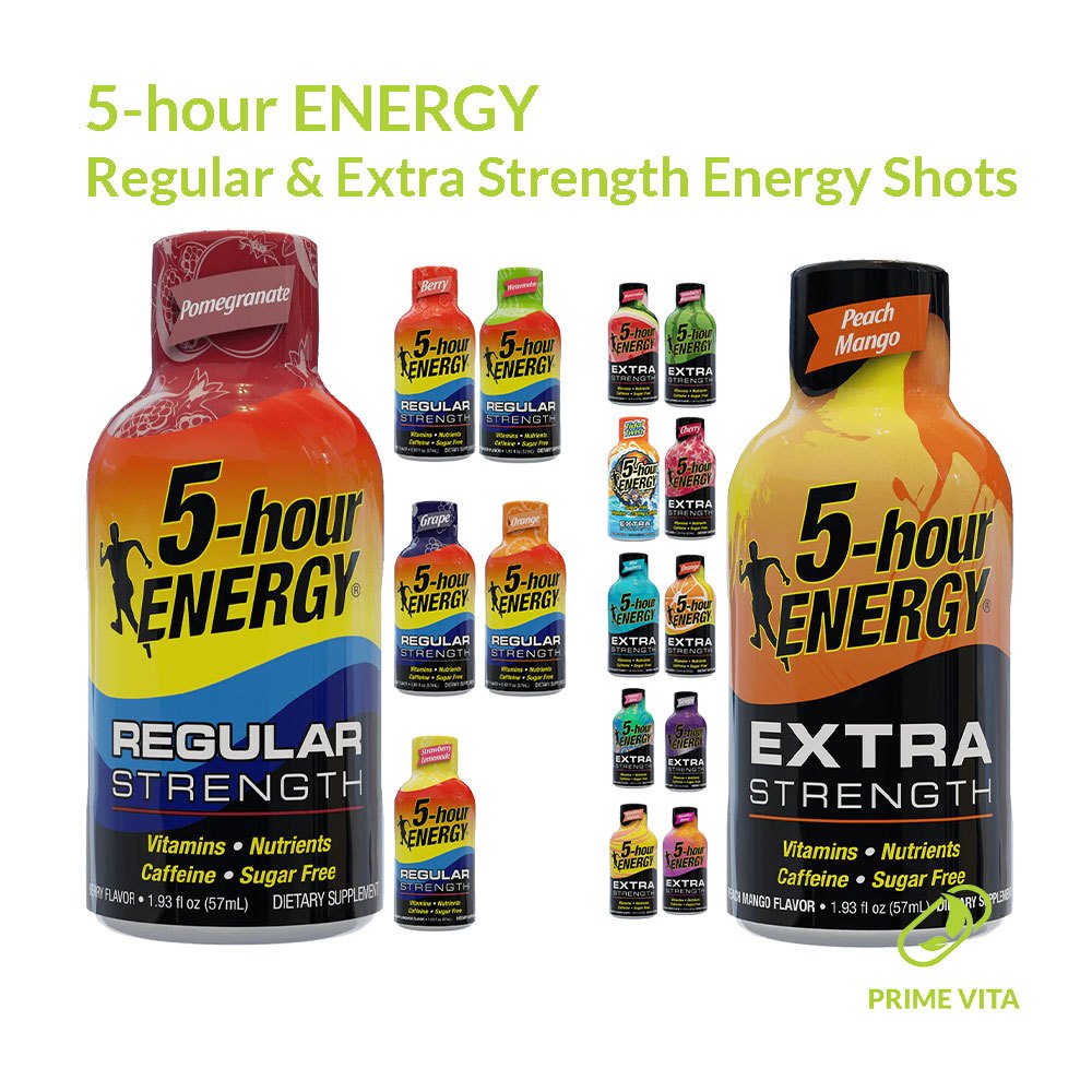 

5-hour ENERGY Regular & Extra Strength Energy Shots Minuman Energi