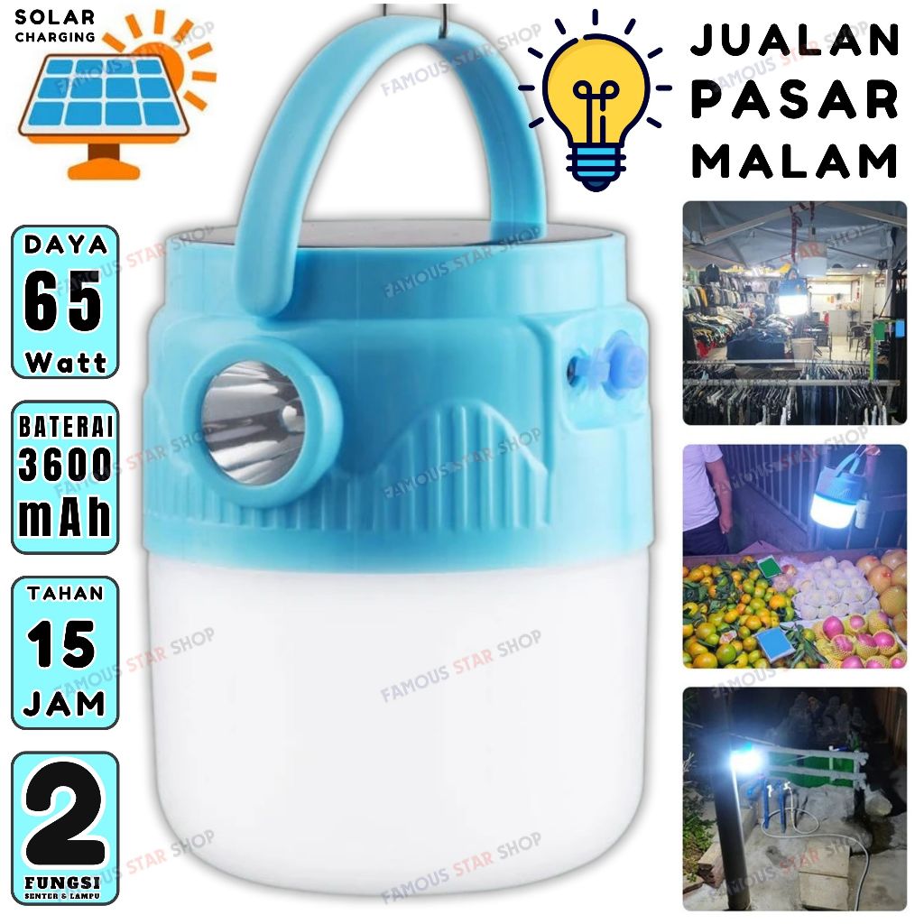 Lampu Tenaga Surya SUNPRO S-3330 Tahan 15 Jam Untuk Jualan / Camping / Pasar Malam / Lampu Jualan Ma