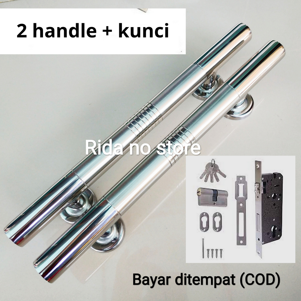 Handle Pintu Rumah Set Body Kunci Pintu Kupu Tarung 33 cm