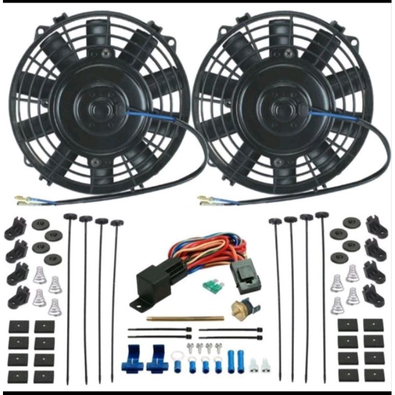 Kipas radiator tambahan injem dual 7 INCH  elektrik radiator  cooling  fans
