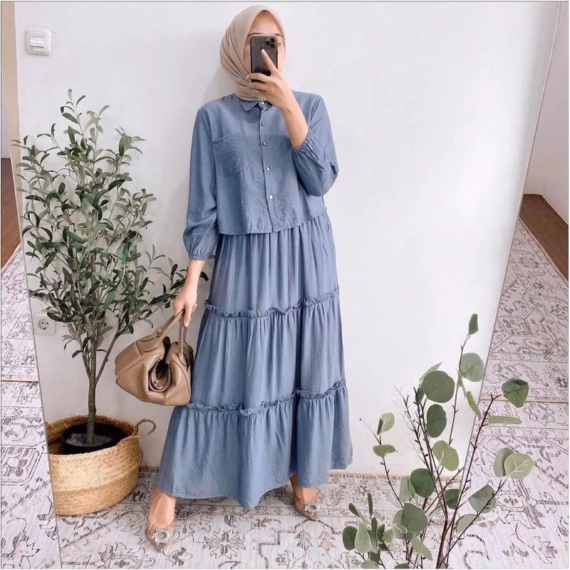 Set Rok Lebaran 2026 Atasan Bawahan Hijab Stelam Lebaran 2026 Cod Setelan Wanita Lebaran 2026 Pakaia