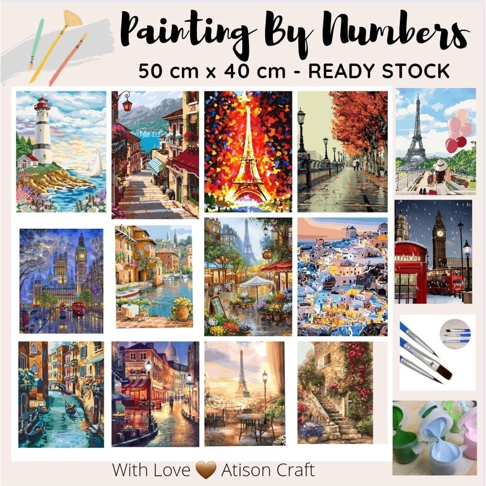 

11.11 Full Promo Paint By Number 50x40cm PAINTING BY NUMBER DIY Fitur utama