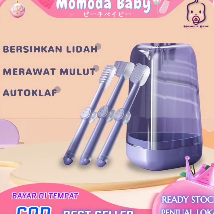 Harga Termurah Momo  Sikat Gigi Bayi Jari Silicon/ Sikat Lidah Bayi/ Pembersih Lidah Bayi / Pembersih Mulut Bayi