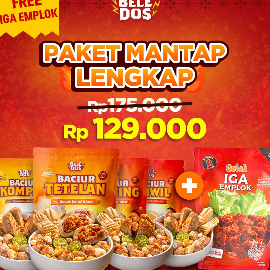 

TYGH0953 XC26619 Beledos Paket Mantap Lengkap / Baciur Komplit / Baciur Kriwil / Baciur Bunting / Baciur Tetelan