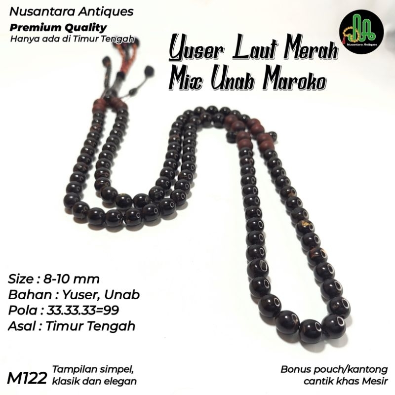 Tasbih Antik Yuser Laut Merah mix Unab Maroko Asli