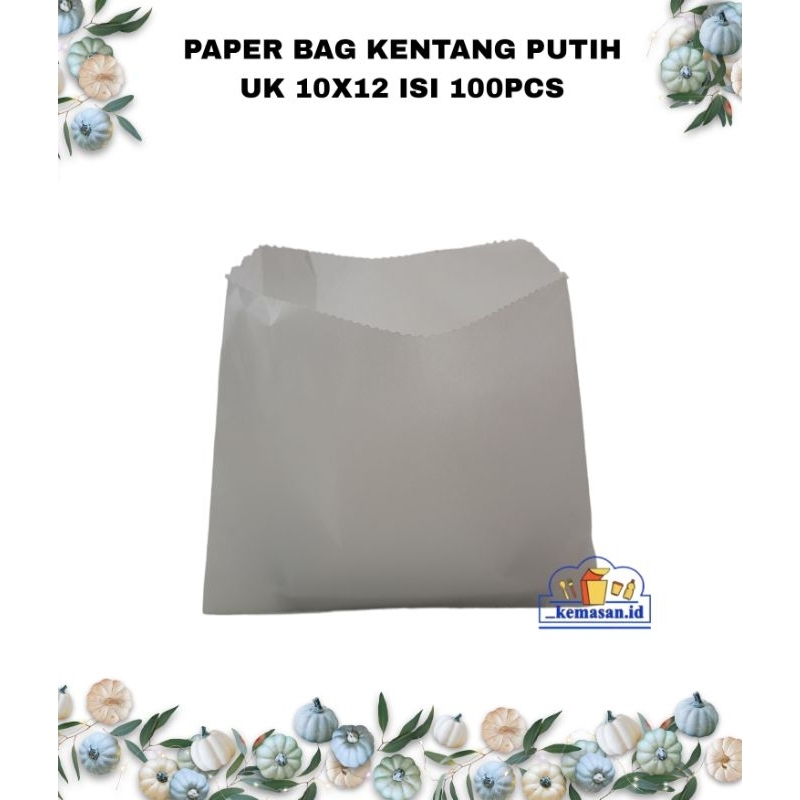 

PAPER BAG KENTANG PUTIH UK 10X12 ISI 100PCS
