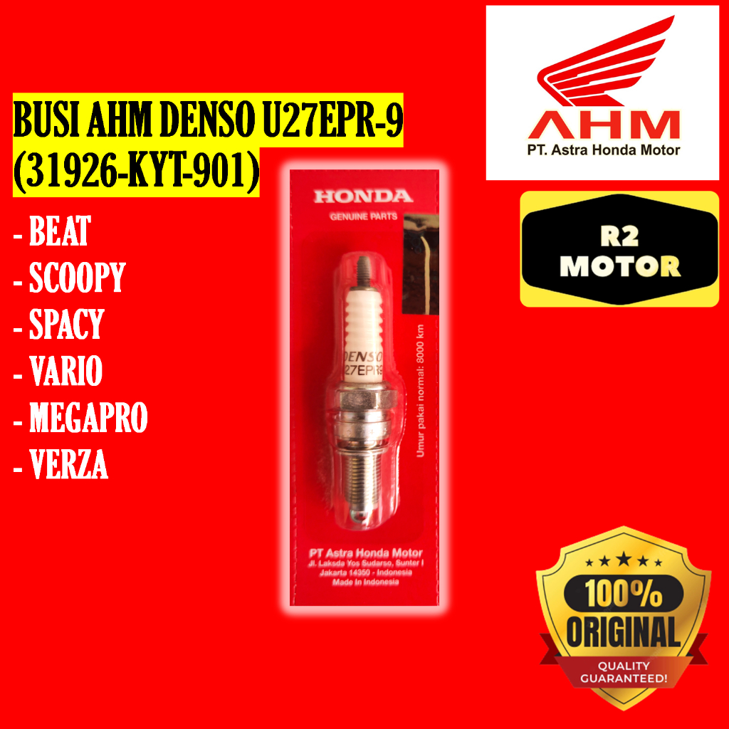 AHM HONDA BUSI DENSO U27EPR9 BEAT VARIO SCOOPY SUPRA KIRANA KARISMA BLADE REVO SPACY PCX MEGAPRO CB1