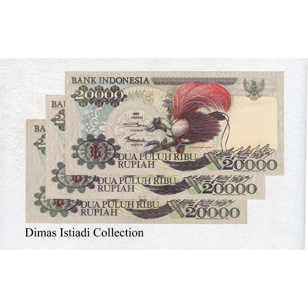 Uang Kuno 20000 Rupiah 1992 Cendrawasih