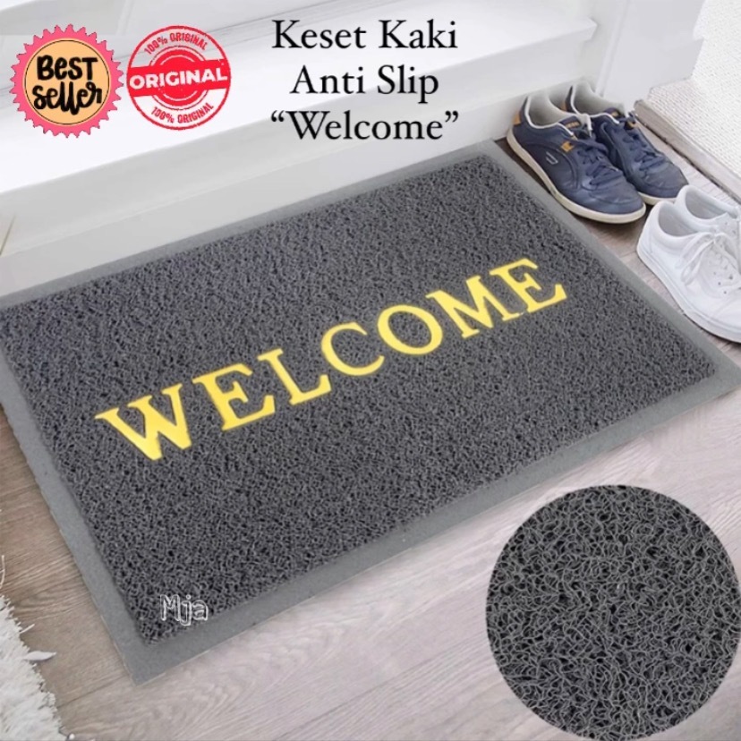 (BISA COD) PROMO Keset Kaki Karet Welcome Keset Lantai Anti Slip / Keset Kamar Mandi Tebal /Keset Ka