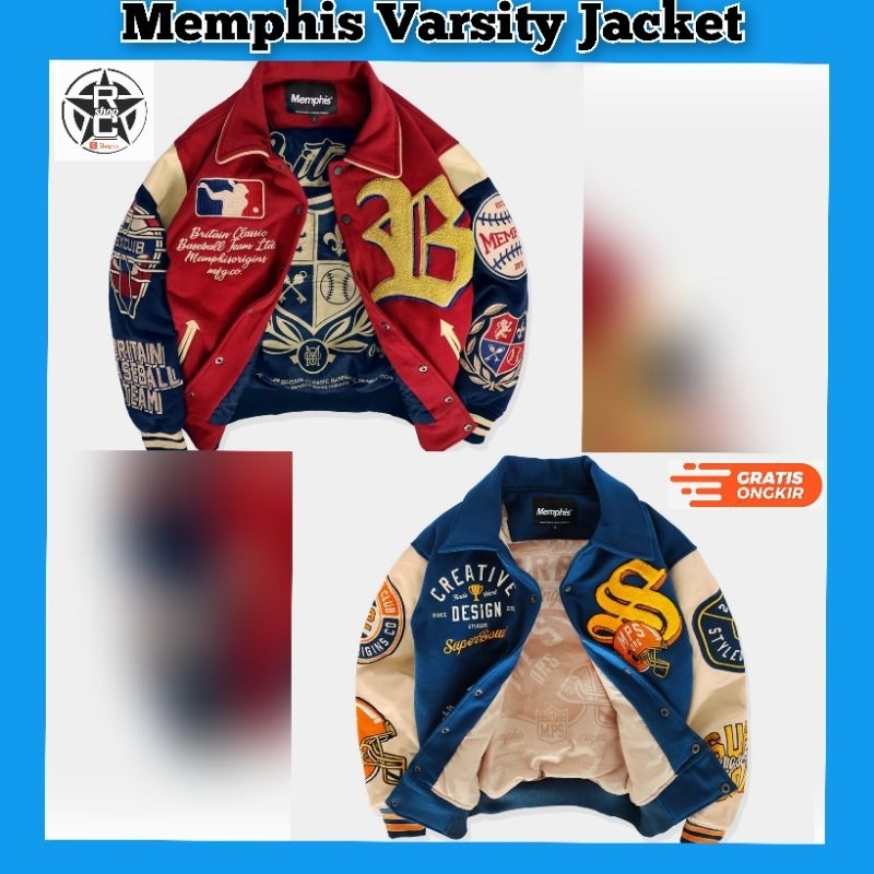 MEMPHISORIGINS VARSITY BRITAIN VARSITY SUPERBOWL / JACKET PRIA WANITA ORIGINAL