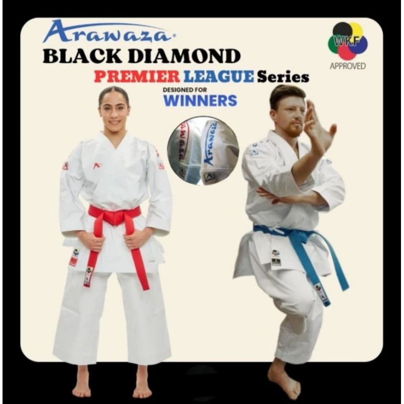 ARAWAZA Black DIAMOND "Premier League"(Seragam Karate) - KATA - WKF Approved