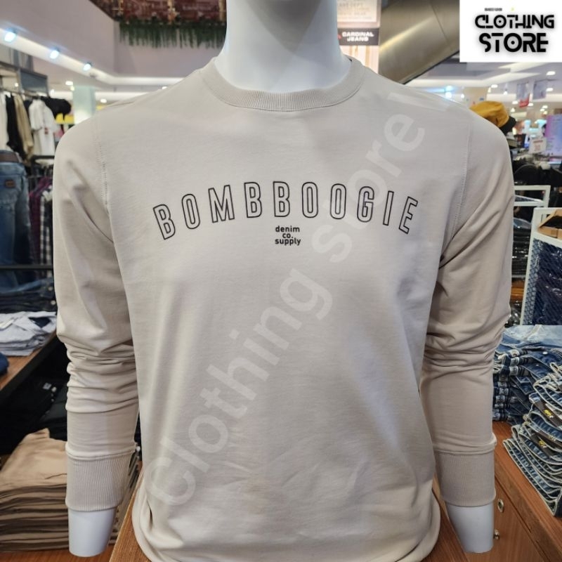 BOMBBOOGIE ORIGINAL sweater pria lengan panjang cream 34136B1LK