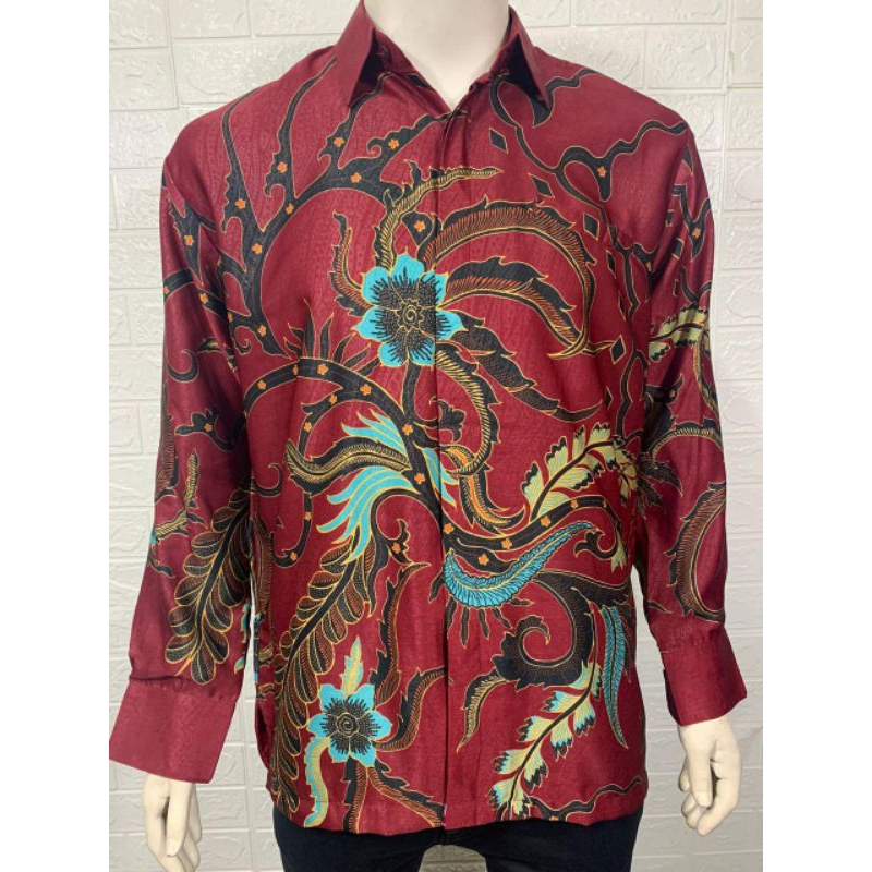 Batik Sutra Halman Premium Pria Lengan Panjang