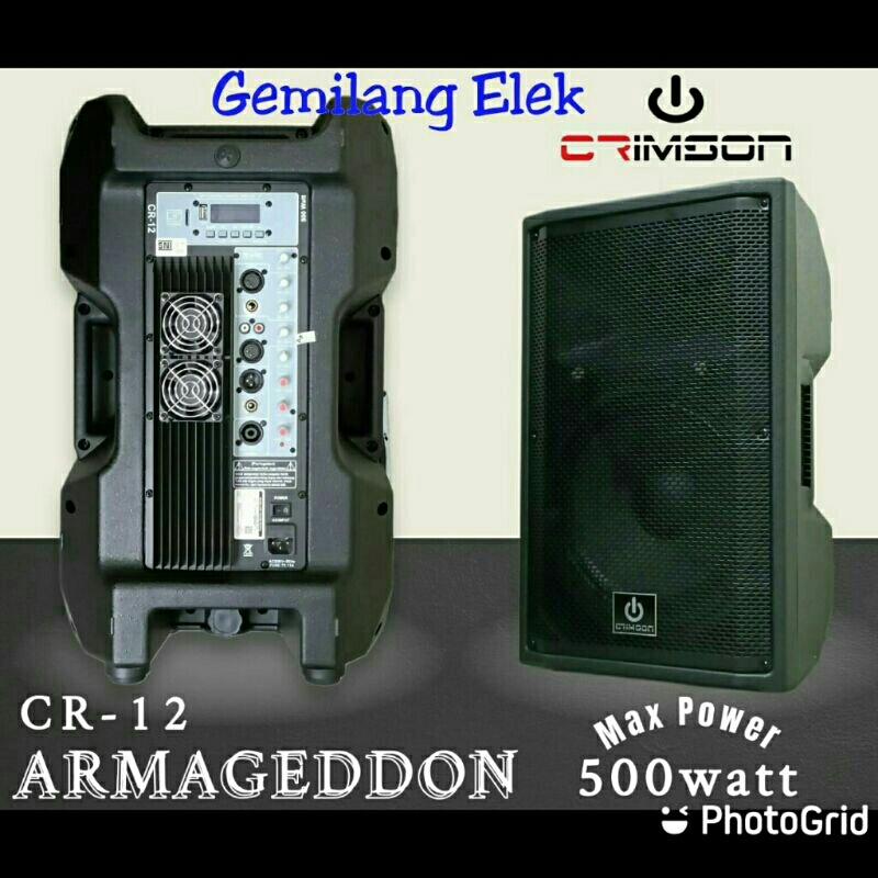 Speaker Aktif CRIMSON CR 12 ARMAGEDDON 12 inch 500 watt 2 buah